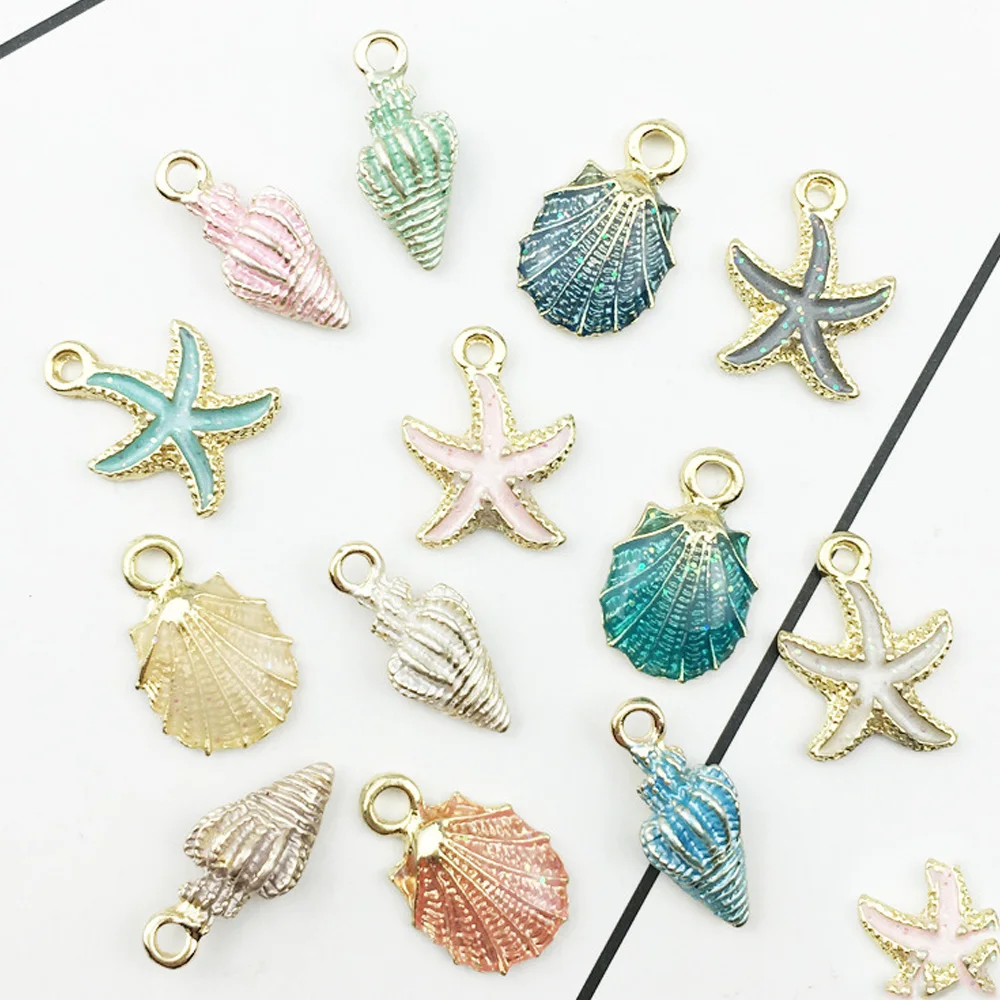 13 шт./лот подвески из эмалированного сплава подвеска в виде капли масла раковины