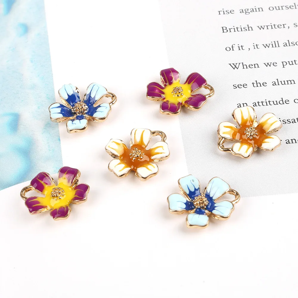 6 шт. модные украшения ручной работы эмалированные металлические подвески в виде