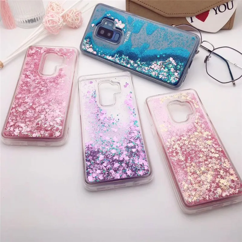 Жидкий чехол для Samsung Galaxy S8 S9 Plus S6 S7 Edge блестящий силиконовый с полным покрытием из