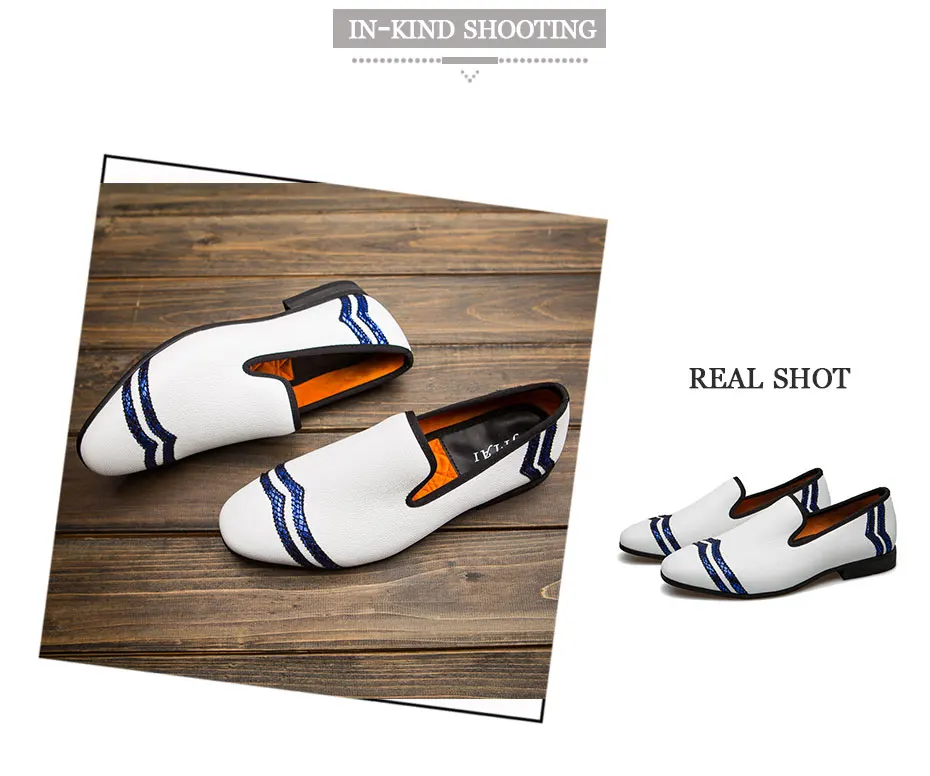MEIJIANA Men Loafer Fashion Shoes Handmade Men's White Luxury Men Casual Loafers Wedding Shoes