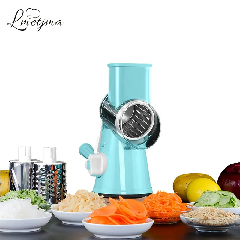 Круглая ручная Терка шинковка LMETJMA с 3 лезвиями из нержавеющей стали овощерезка