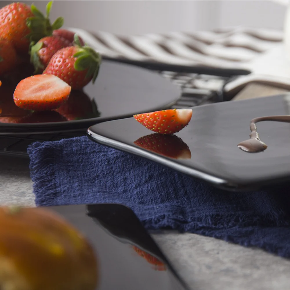 Матовая Бриллиантовая тарелка для торта десерт хлеб закуска суши плоский поднос