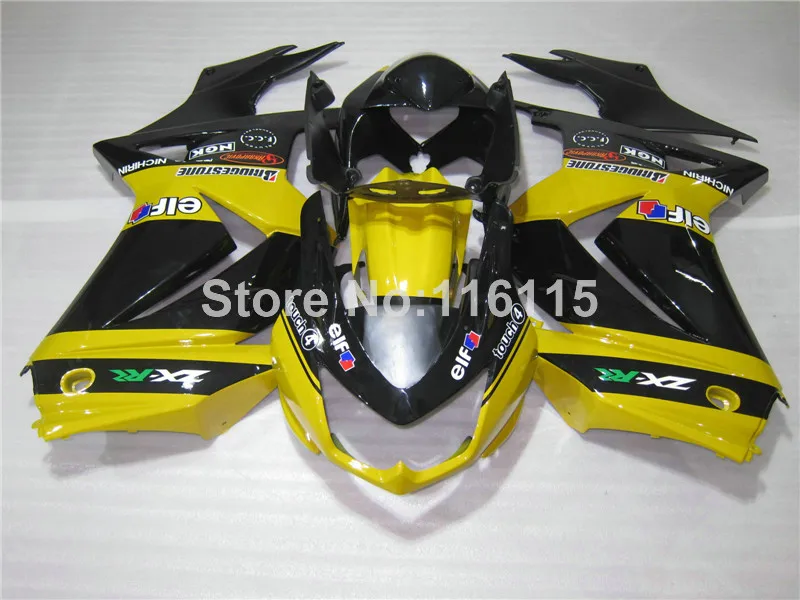 

Комплект обтекателей для Kawasaki Ninja Обтекатели 250r 2008 2009- 2014 литье под давлением EX250 08-14 ZX250 желтый черный комплект кузова GD56