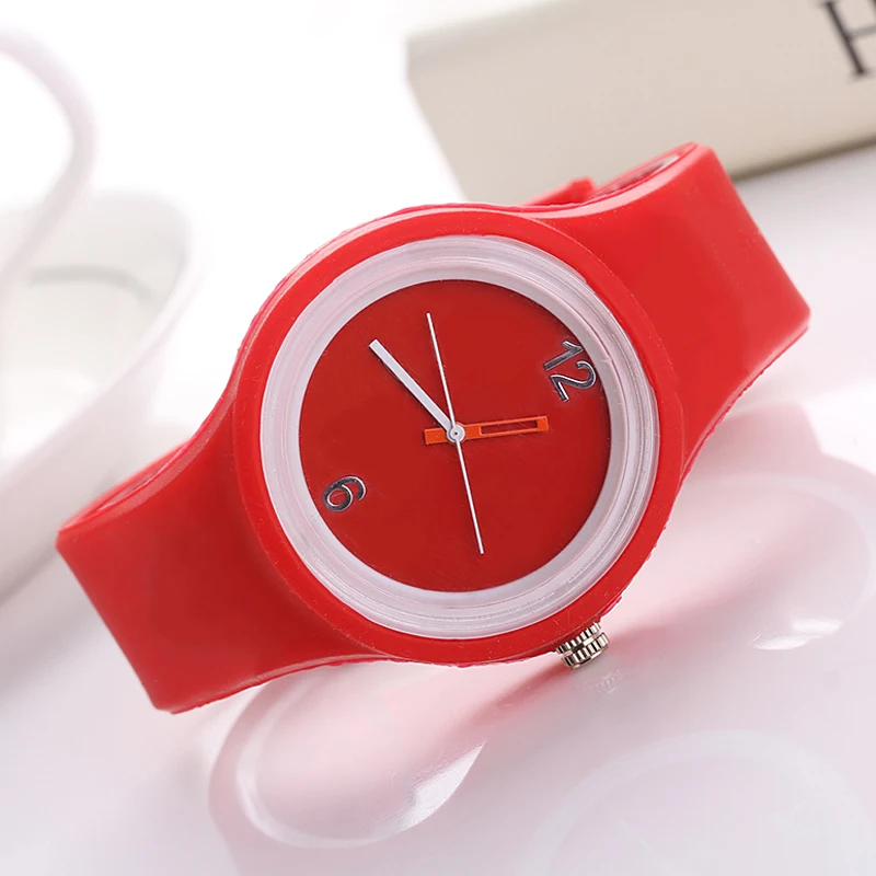 Мода 2017 г. мороженое цвет ультра тонкий Модные подарки силиконовые часы guote