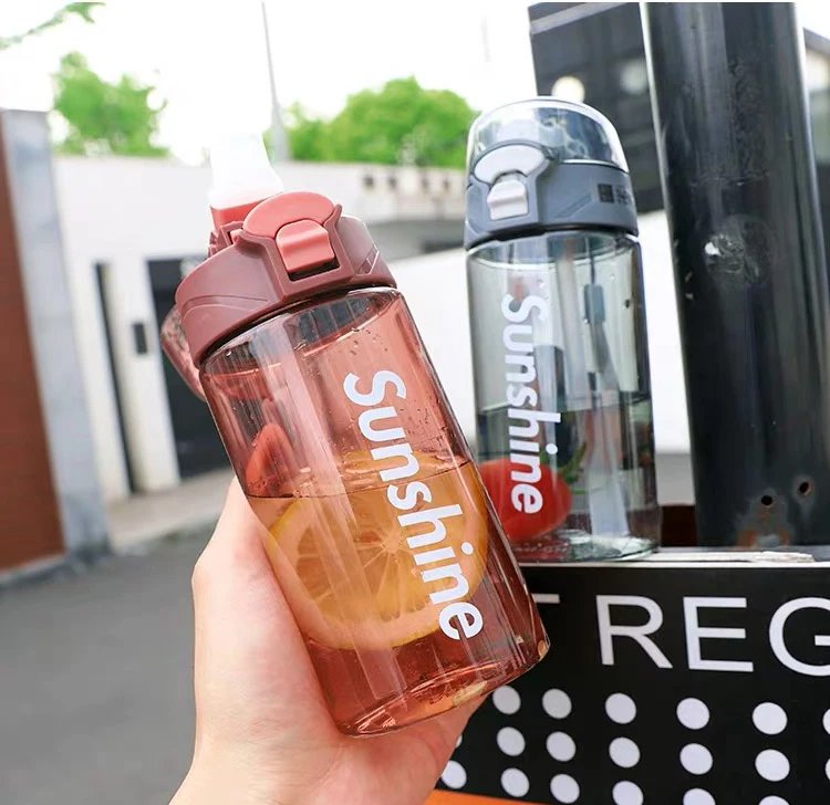 Sunshine бутылка для воды BPA бесплатно ЕС Сертификация спортивный для напитков Портативный силикагель соломы Тритан материал взрослые дети спортивные бутылки