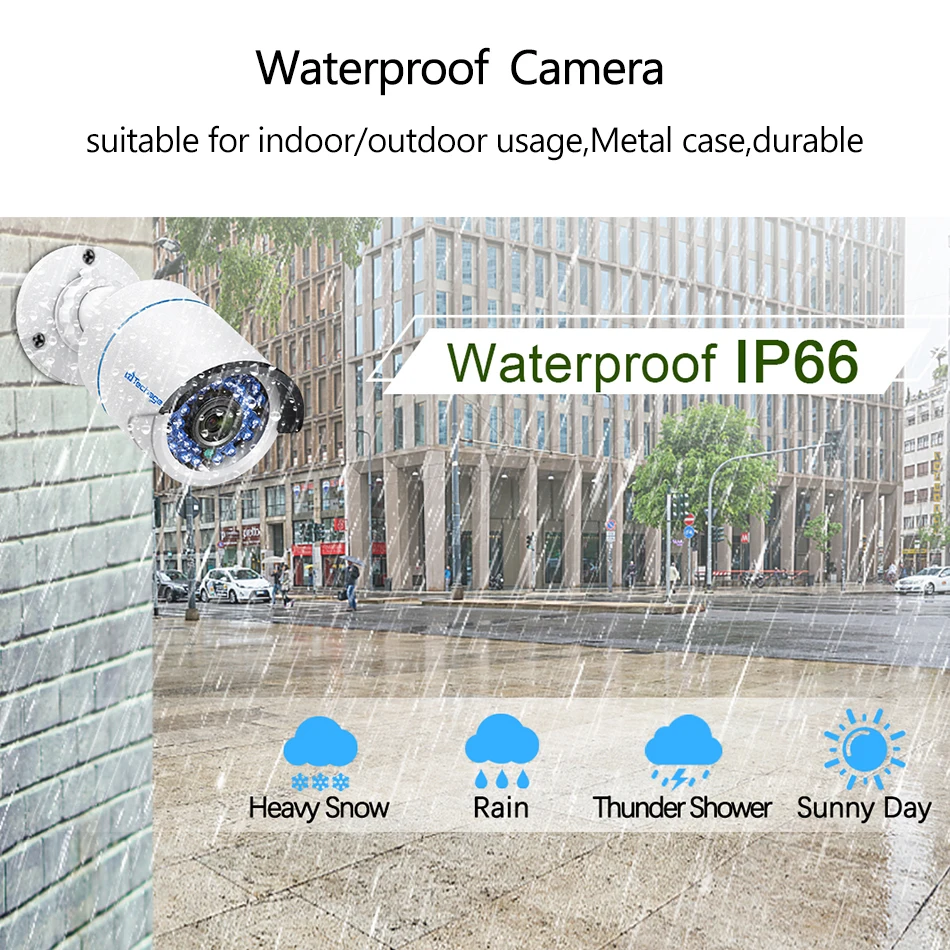 H.265 16CH 2MP 5MP POE NVR CCTV Security System 16PCS IR Outdoor 1080P Audio Record IP Camera P2P Video Surveillance Kit 4TB on.H.265 16-канальная система безопасности CCTV POE NVR 2МП 5МП 16PCS IR наружная IP-камера 1080P с записью аудио, комплект видеон