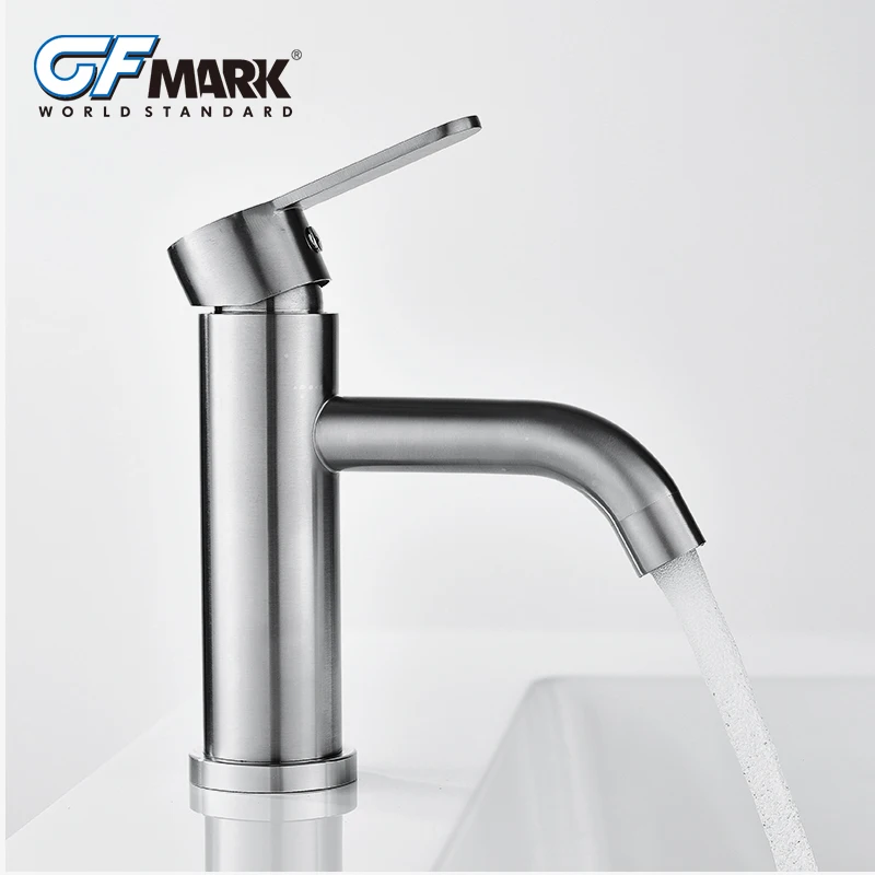 

Смеситель для раковины GFmark, матовый, из нержавеющей стали