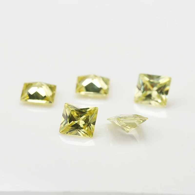 

50PCS 1.5x1.5~15x15mm Square Shape Loose CZ Stone Olive AAAAA Cubic zirconia Synthetic stone For Jewelry DIY Gems Stone
