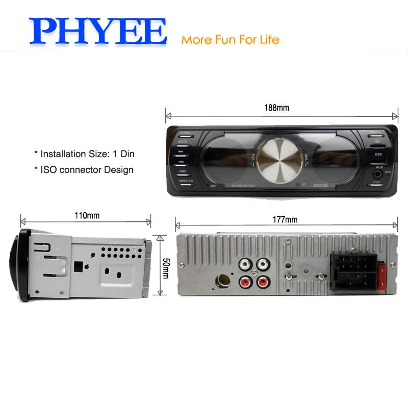 Bluetooth автомобильный радиоприемник 1 Din USB MP3 аудио плеер Dual Экран TF пульты