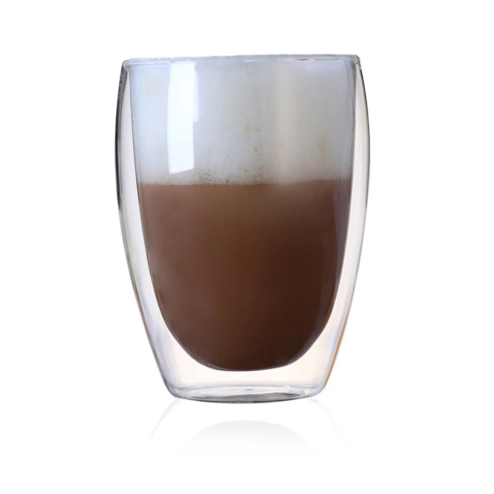 350ML Double-wall Insulation Glass Cup Heat-resistant Mug Drinkwear Handmade Coffee for Tea and Beverages |