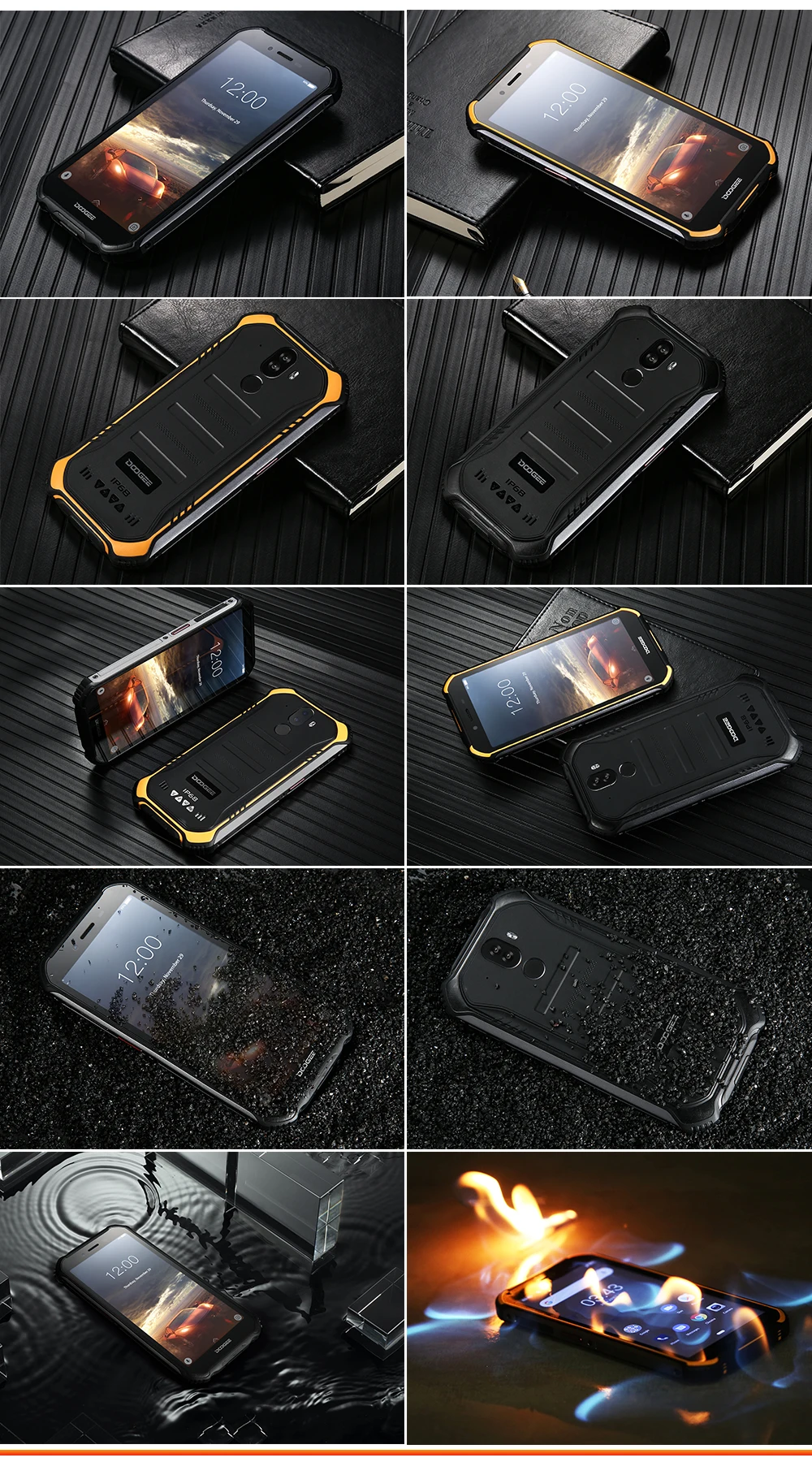 DOOGEE S40 4 GNetwork прочный мобильный телефон 5,5 дюймов дисплей 4650 мАч MT6739 четырехъядерный 3 ГБ ОЗУ 32 Гб ПЗУ Android 9,0 8.0MP IP68/IP69K