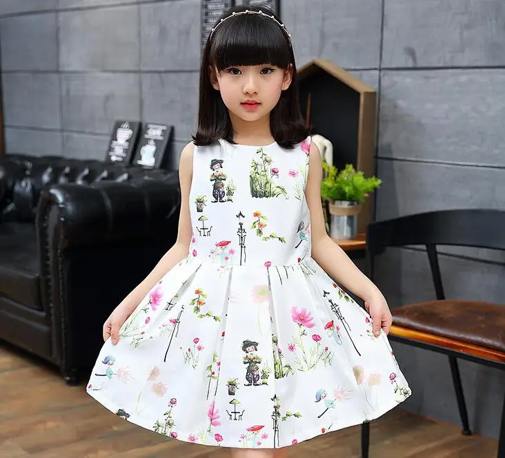 Девушка платье церемония 2016 лето рукавов О-Образным Вырезом принцессы