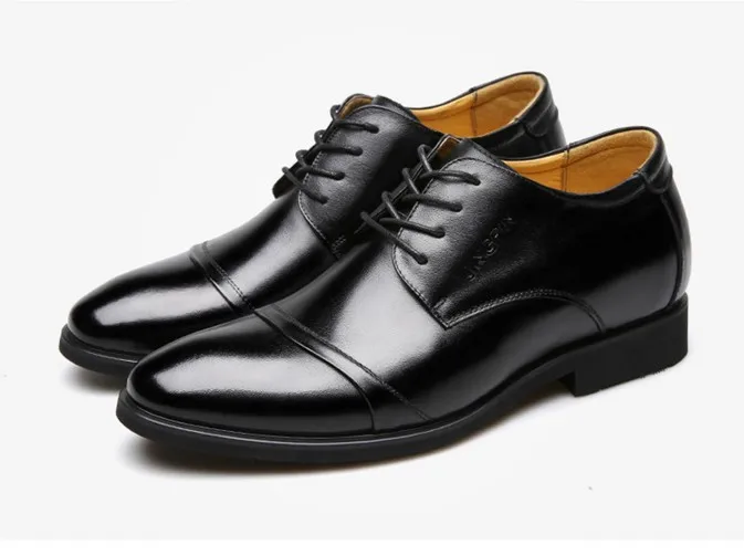 Новые мужские деловые туфли Cyabmoz увеличивающие рост 6 см Классические ботинки из - Фото №1