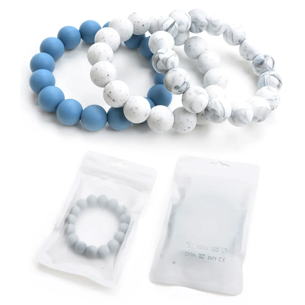 Горячий модный силиконовый браслет для прорезывания зубов детский