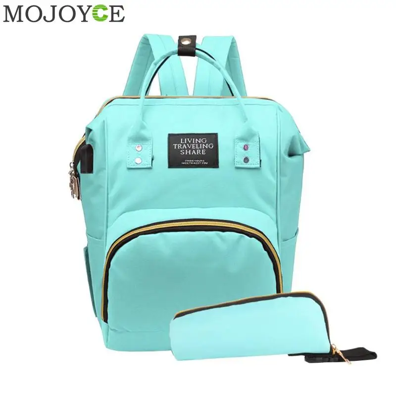 Light Blue 2 шт. модная сумка для подгузников для мам, брендовая Большая вместительная детская сумка, рюкзак для путешествий, дизайнерская сумка для ухода за ребенком - Цвет: Light Blue