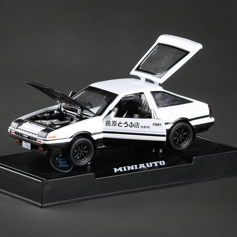 Jianyuan 1:32 head D 32127 AE86 модель автомобиля из сплава двухдверный звук и световой эффект