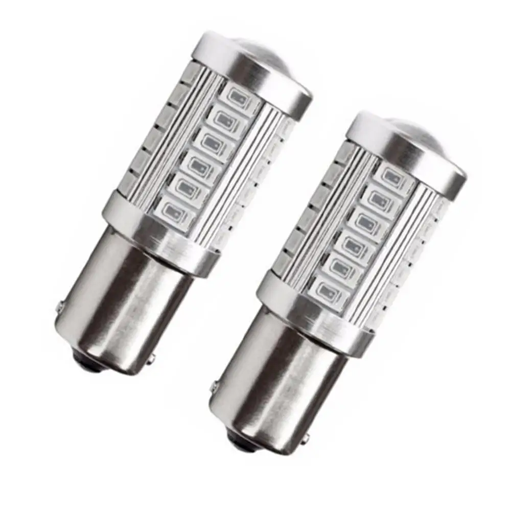 2X 1156 BAU15S PY21W светодиодные дневные ходовые огни Янтарный оранжевый желтая
