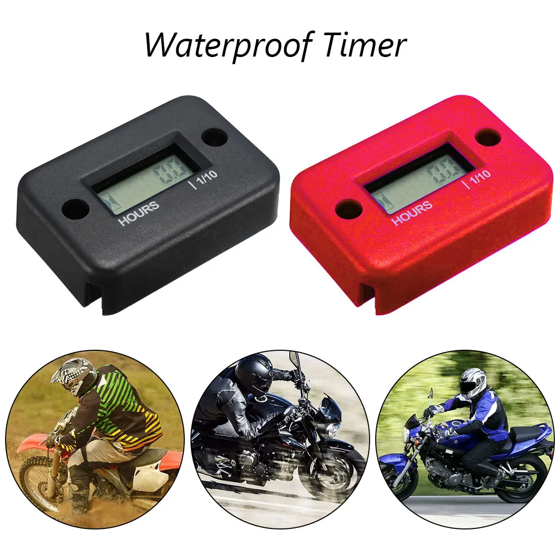 Motorcycle 4 stroke Gas Engine Hour Meter Portable Digital Tachometer electronic digital cumulative timer | Инструменты