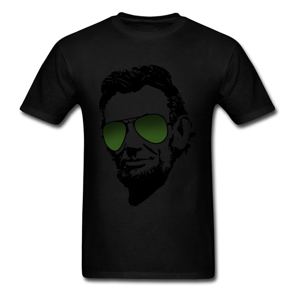 Нормальная крутая Мужская футболка Abe Lincoln in aviators модные хлопковые Топы И