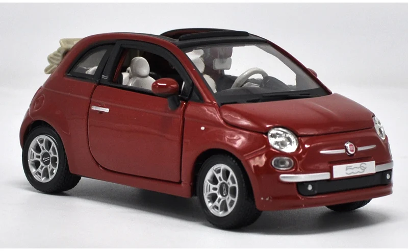 Оригинальная фабричная 1:24 FIAT 500 ABARTH 500 игрушечная машинка из сплава, игрушки для детей, литая модель автомобиля, подарок на день рождения