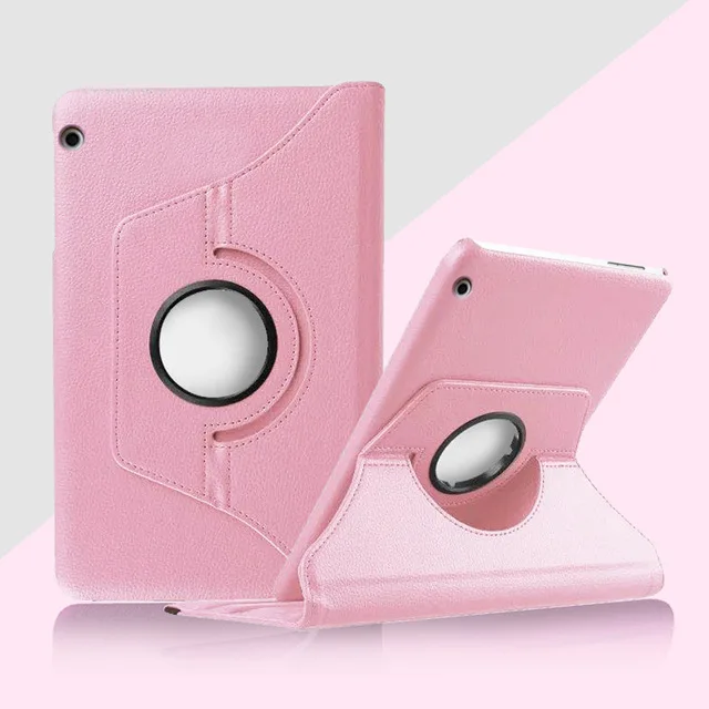 Pink 360 градусов вращающийся кожаный чехол для huawei MediaPad T3 10 AGS-L03 AGS-L09 AGS-W09 9,6 дюймов планшет - Color: Pink