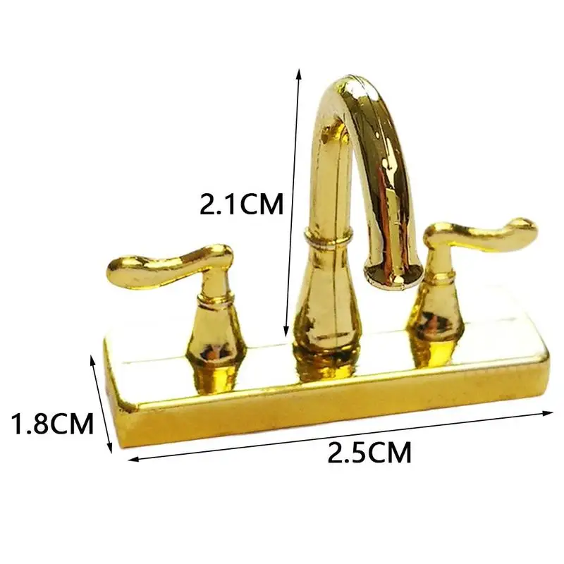 Двухсторонний смеситель для кукольного домика 1:12 Мини ванны из сплава имитация