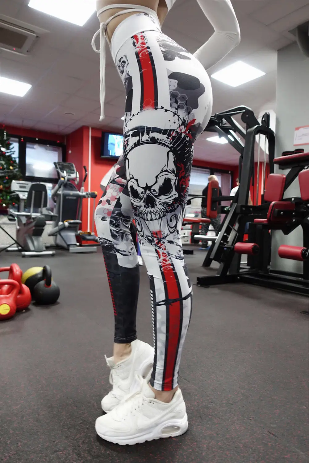 Для женщин Фитнес леггинсы Высокая Талия Штаны с рисунком Леггинсы эластичные Dry