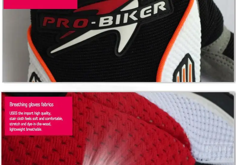 Pro-biker Мотоцикл Велоспорт грязь Защитное снаряжение гоночные перчатки Лето полный палец рыцарь езда мотоцикл Мотоциклетные Перчатки