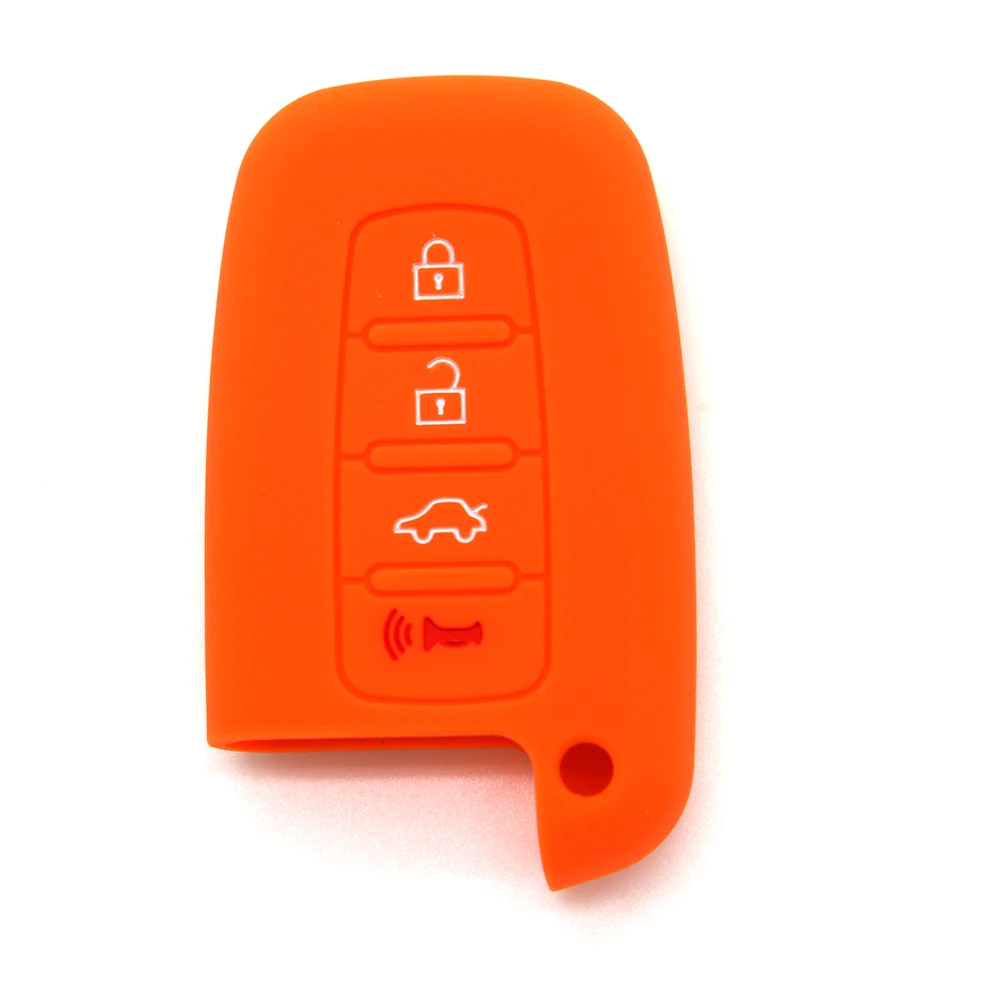 Fashion Silicone Auto key Case Shell Colorful 4 buttons Remote Control Cover rubber Car Styling Fit For Hyundai ix35 Sonata | Автомобили и