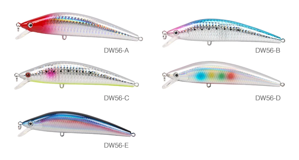 TSURINOYA для рыбалки приманки DW56 115 мм 25 гр., погружная блесна, морской рыбалки приманки глубина 0-1,2 м заброса приманки, искусственные морской окунь приманки