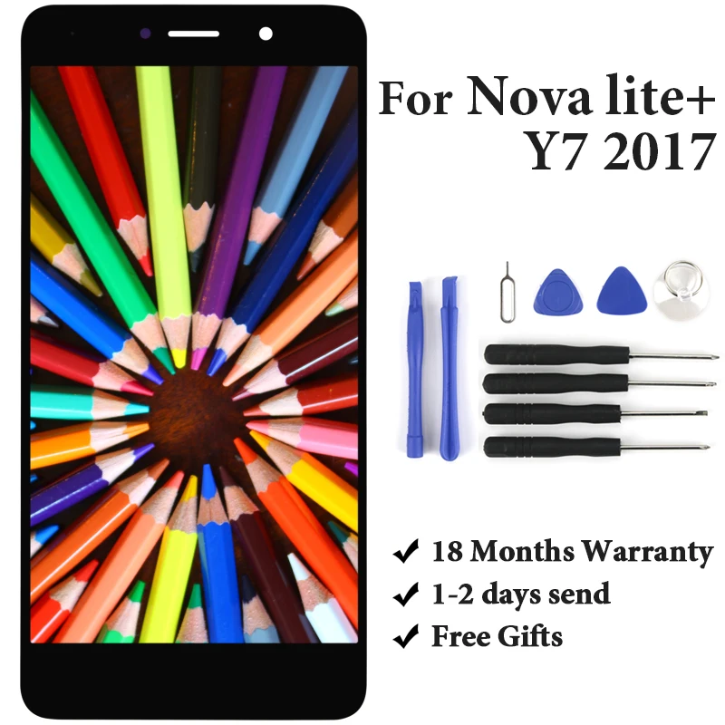 

For Nova lite+ Y7 2017 LCD Display Assembly Replacement With Touch Screen For Y7 Prime 2017 LCD TRT-TL00 TRT-LX1
