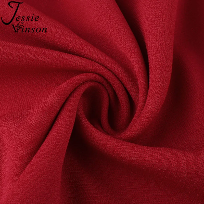 Женская шифоновая блузка Jessie Vinson Повседневная Свободная винного цвета с