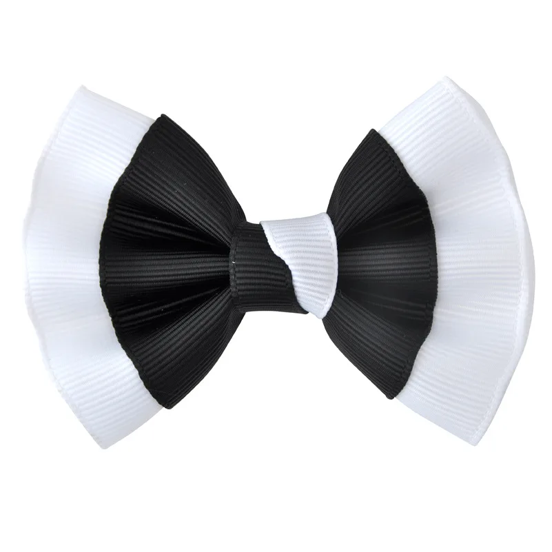 MengNa 3 &quotдевушки Grosgrain ленты волос бант с зажимами два цвета Hairbow Дети шпильки