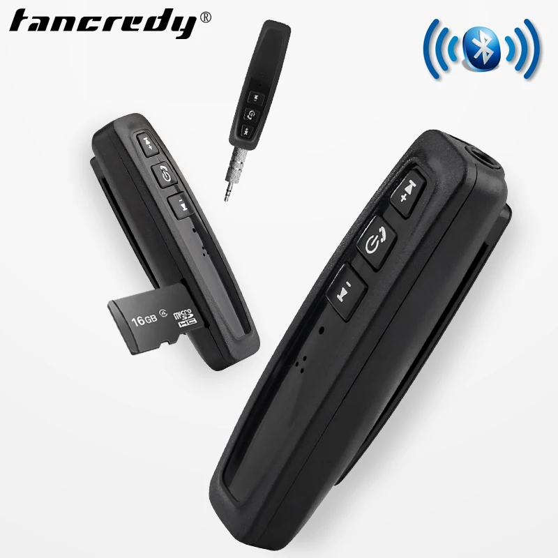 Tancredy Беспроводной автомобильный Bluetooth Aux аудио приемник адаптер TF карта Handsfree