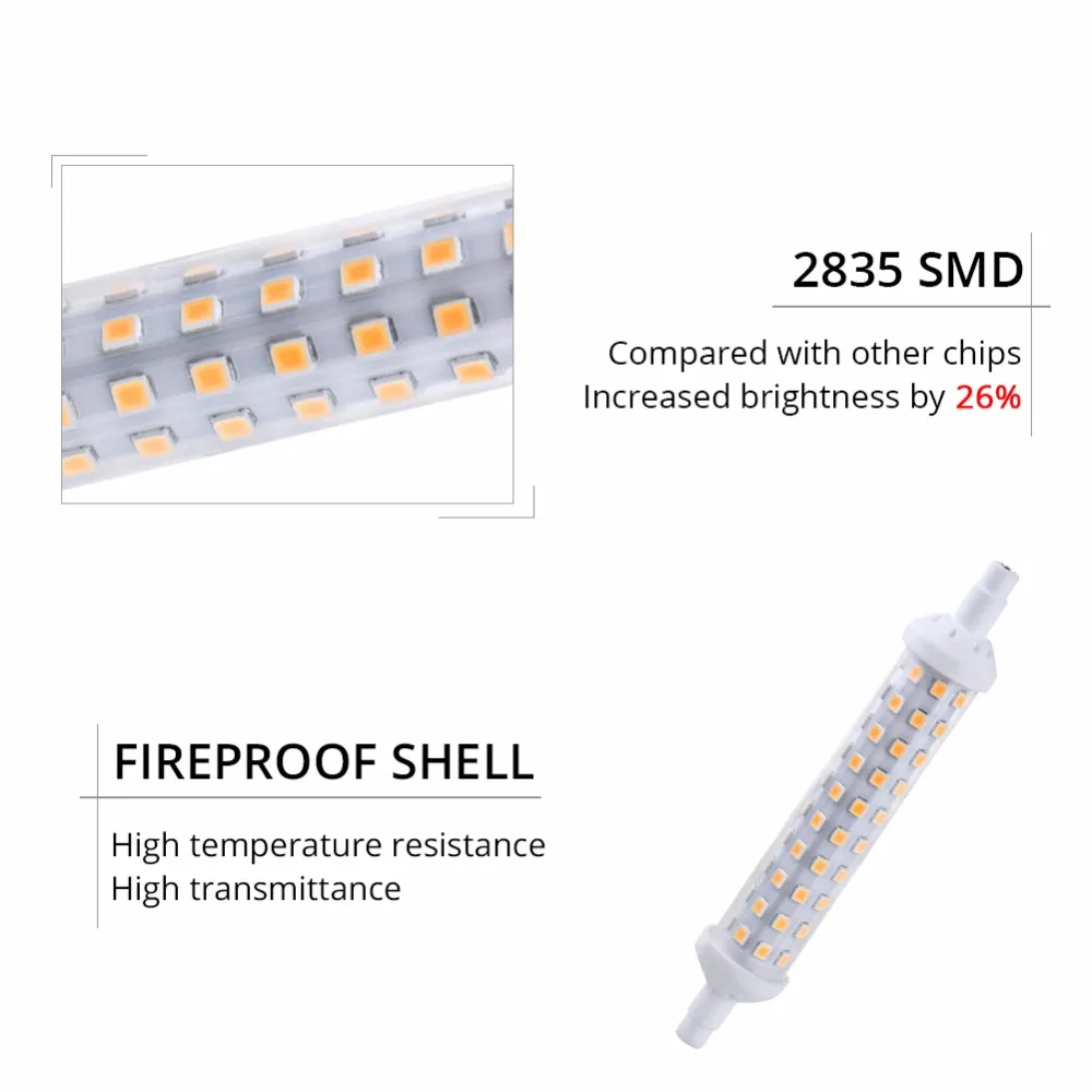 Светодиодный светильник Ampoule R7S Диодная кукурузная лампа 78 118 135 мм 64 80 144