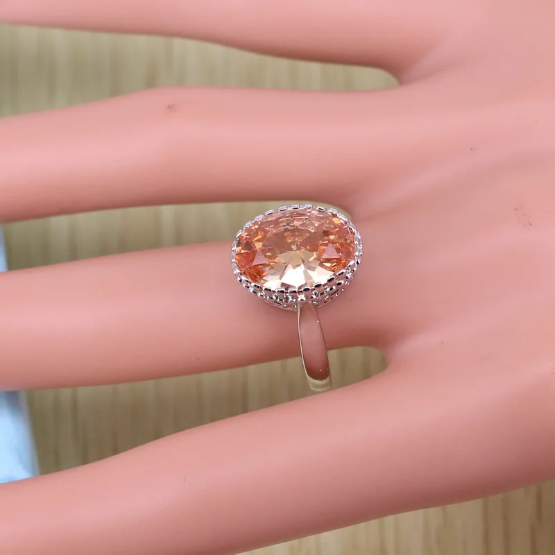 Сверкающие оранжевый Morganite Браслеты Ювелирные наборы для Для женщин ангельский