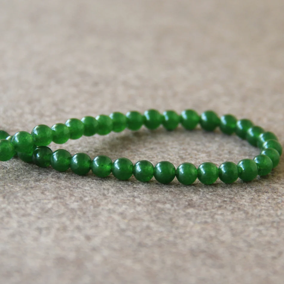 (Мин Order1) 6 мм модные новые зеленые круглые бусины халцедон форма камни свободные