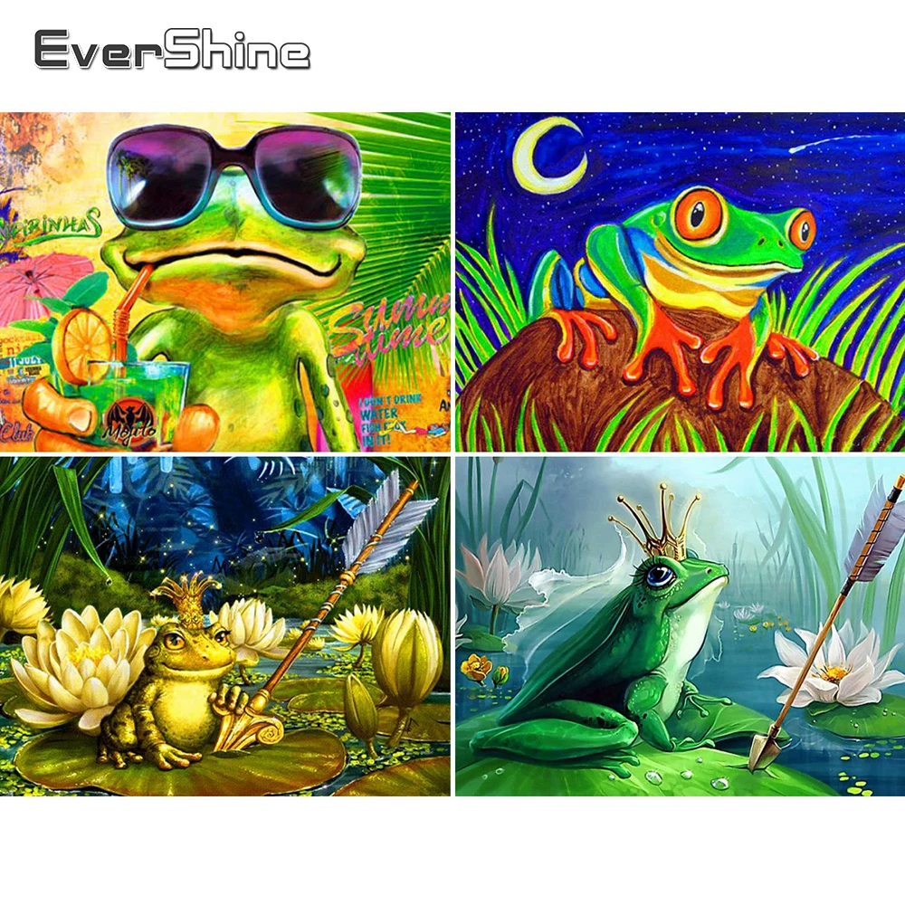 EverShine 5D Алмазная мозаика полный макет животных вышивка крестом продажа лягушек