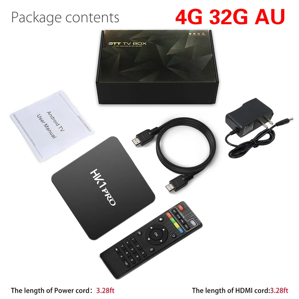 HK1 PRO Smart tv BOX Android 8,1 S905X2 LPDDR4 4+ 64 Гб 2,4 ГГц и 5 ГГц Wifi Bluetooth 4K 3D медиаплей приставка Stem Assistent - Цвет: 4G 32G AU