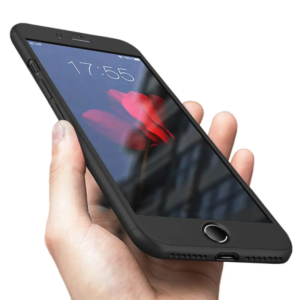 360 Degree Full Protection Case for iphone 7 Silicone Soft TPU Slim Back Cover 5 5S6 6s 8 plus X Fundas Coque |