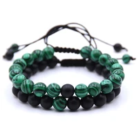 fashion adjustable charm beaded handmade green black mix colors bracelets for women men weaving rope bangle male christmas gifts