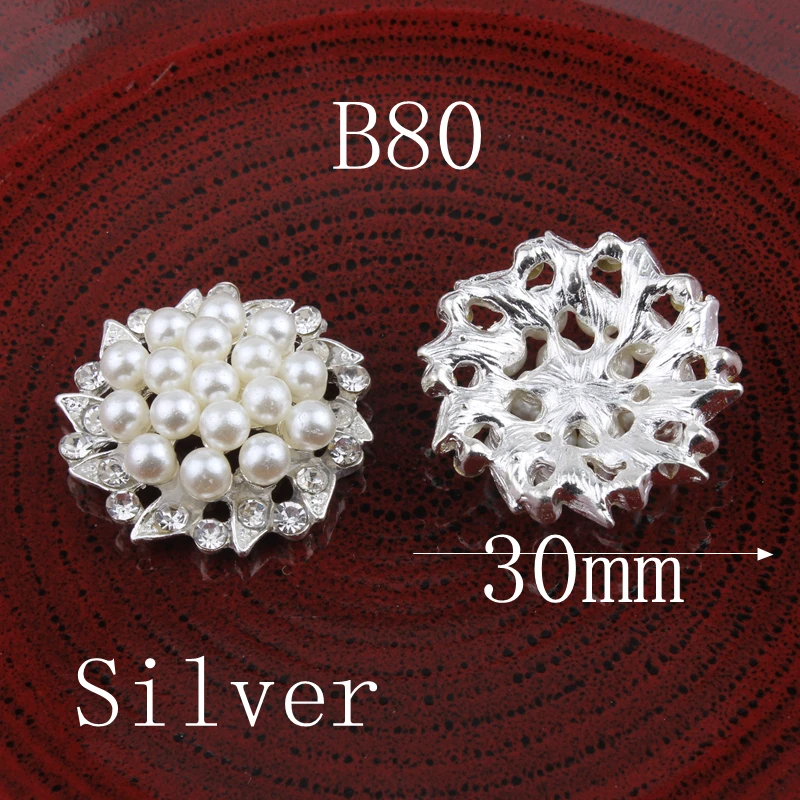 30 шт. винтажная Корона/круглая/Цветочная пуговица из горного хрусталя с блестящими кристаллами плоской