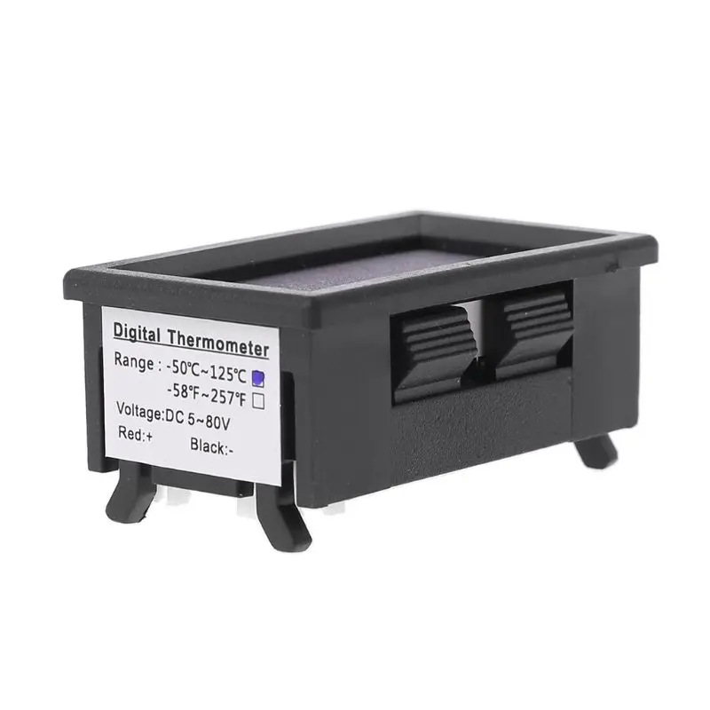 Автомобильный Вольтметр и термометр 2 в 1 измеритель напряжения температуры с