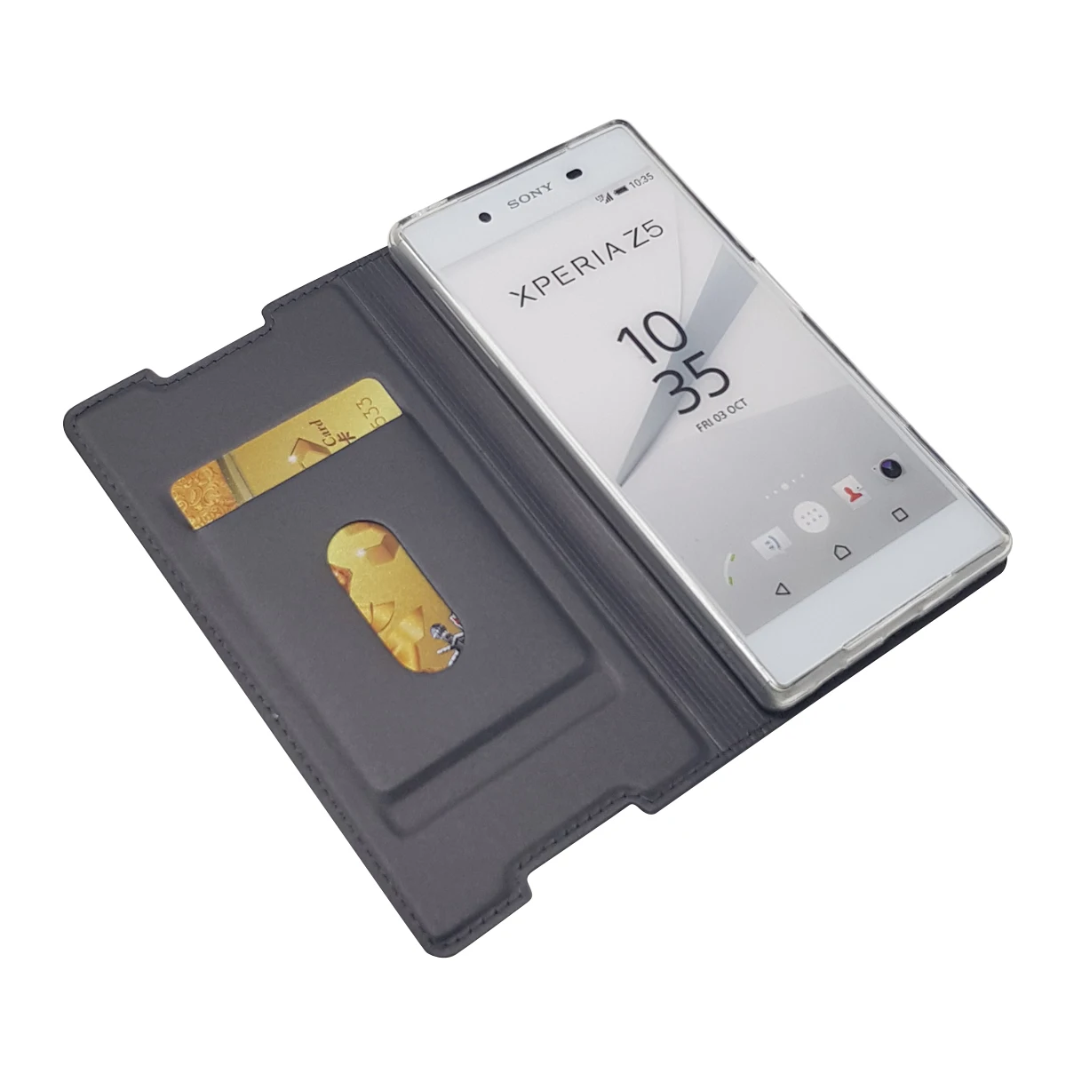 Матовый Чехол бумажник с откидной крышкой для Sony Xperia Z5 E6603 E6633 E6683 магнитный