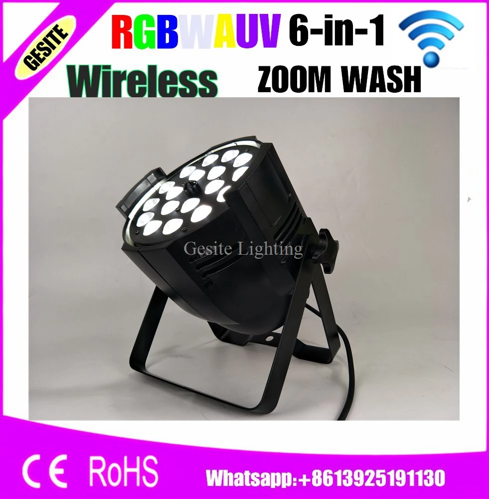 4 шт./лот Беспроводное управление zoom RGBWA LED par can 18x18 Вт 6 в 1 led light | Лампы и освещение