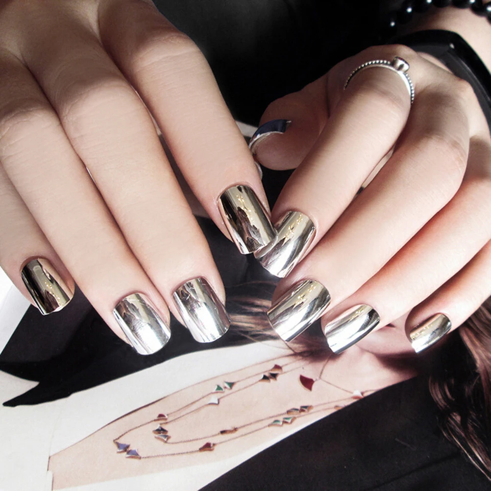 24 шт./компл. маникюрные накладные ногти с градиентом жемчужинами + 1 шт. Короткие