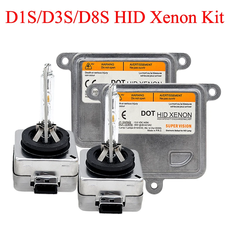 55 Вт HID D1S D3S D8S лампа для фар балласт комплект 35 Вт 55 Вт 4300 К 6000 К 8000 К Оригинальная лампа D1S D3S D8S HID сменная лампа
