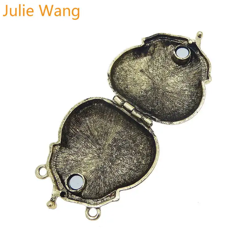 Julie Wang 2 шт. античное серебро/бронза лягушка форма очарование медальона памяти Fit кулон эфирное масло ювелирные изделия с диффузором аксессуары