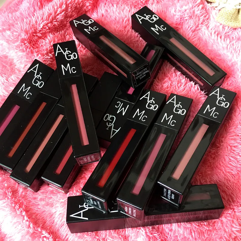 AH 12pcs 12 шт./компл. Модный Макияж матовая помада длинная жидкость длительного эффекта косметика для губ помада легко носить телесный Красный Блеск для губ Косметика - Цвет: AH 12pcs