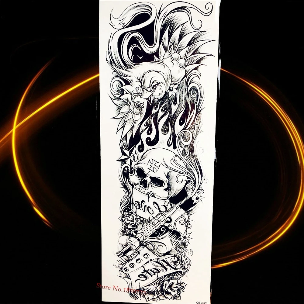 Sexy Sakura Girl Lotus Temporary Tattoo Stickers Henna Flower Waterproof Fake Flash Big large Body Art Arm Shoulder Bracelet |